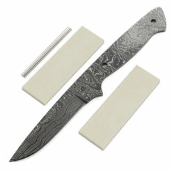*Vegas Boot - (USA Damascus) - DIY Blade Kit W/Curly Maple Scales