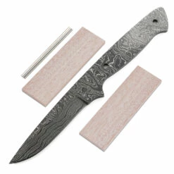 *Vegas Boot - (USA Damascus) - DIY Blade Kit W/Mahogany Scales