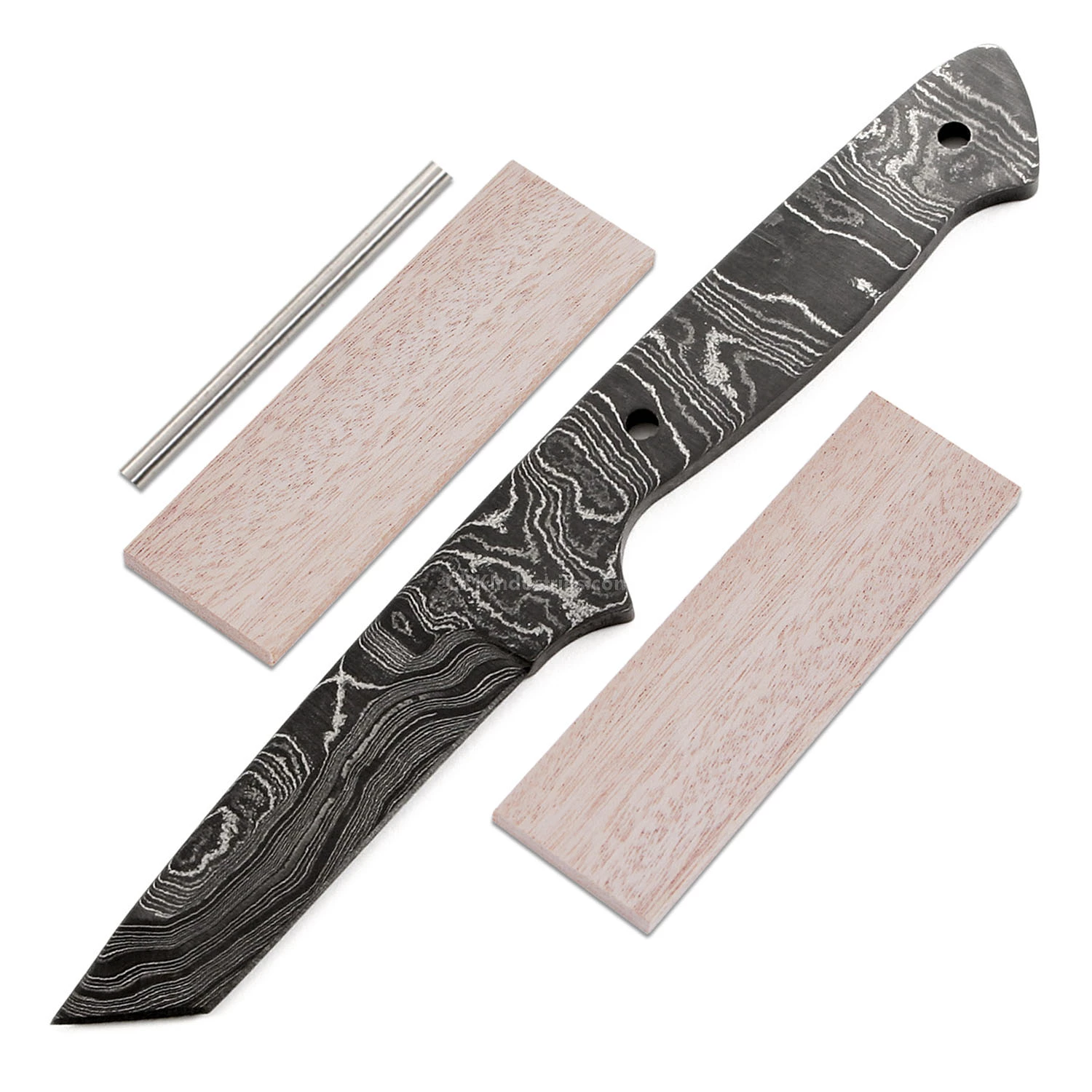 *Lucha Tanto - (USA Damascus) - DIY Blade Kit W/Mahogany Scales 3 *Lucha Tanto - (USA Damascus) - DIY Blade Kit W/Mahogany Scales