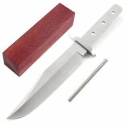 *HT Boot Bowie - Hidden Tang - DIY Blade Kit W/Bloodwood Handle Block - (SS Guard)