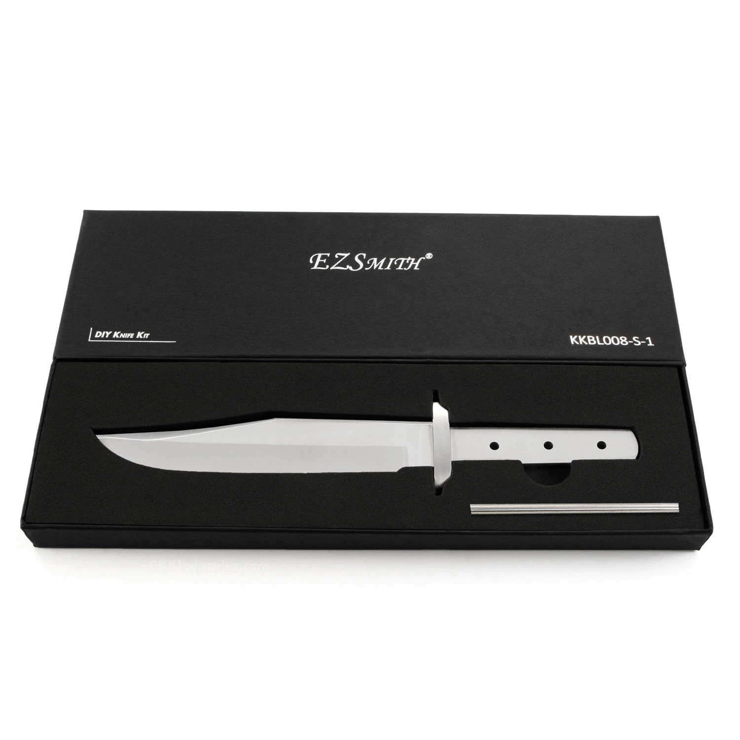 *HT Saddle Bowie - Hidden Tang - DIY Blade Kit W/Black Limba Handle Block - (SS Guard) 8 *HT Saddle Bowie - Hidden Tang - DIY Blade Kit W/Black Limba Handle Block - (SS Guard) - Image 6