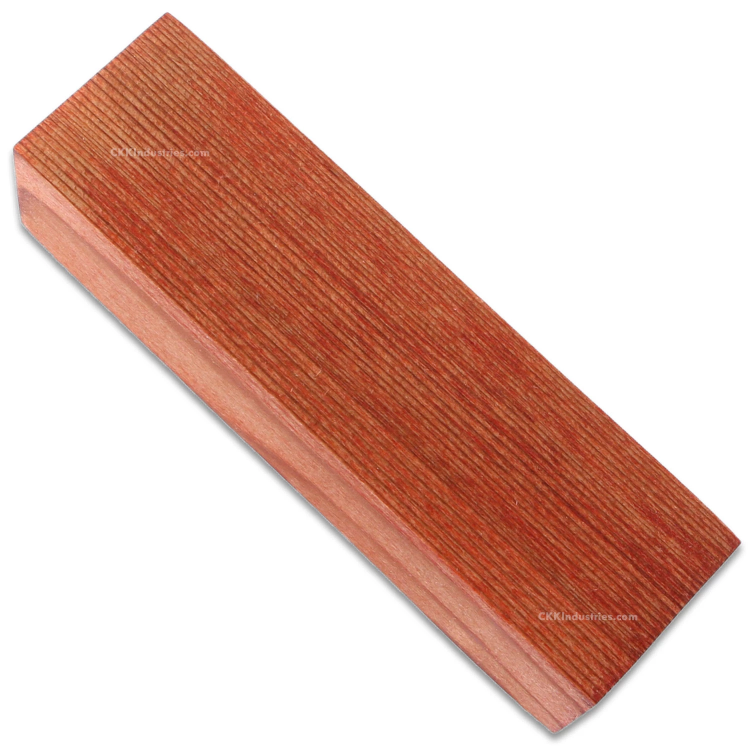 Redwood - Handle Block - (Dyed/Stabilized) - (Orange) - (5.81 X 1.62 X 1.56) 3 Redwood - Handle Block - (Dyed/Stabilized) - (Orange) - (5.81 X 1.62 X 1.56)