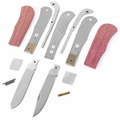 *Bearclaw Trapper - Slipjoint - Multi-Blade - Knife Kit Combo - DIY Parts Kit W/Purpleheart