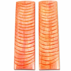 Bone Handle Scale Set - (Antelope Jigged) - (Stabilized) - (Coral) - (4.50 X 1.25 X 0.25)