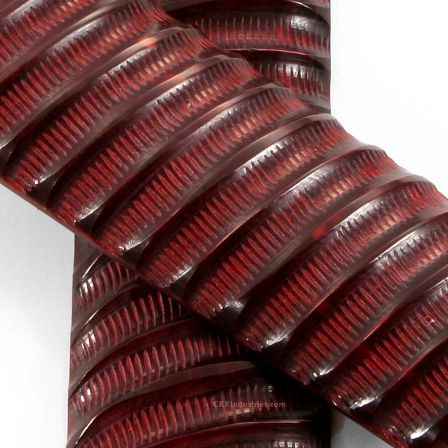 Buffalo Horn - Handle Scale Set - (Impala Jigged) - (Wine Red) - (5.0 X 1.50 X 0.375) 5 Buffalo Horn - Handle Scale Set - (Impala Jigged) - (Wine Red) - (5.0 X 1.50 X 0.375) - Image 3