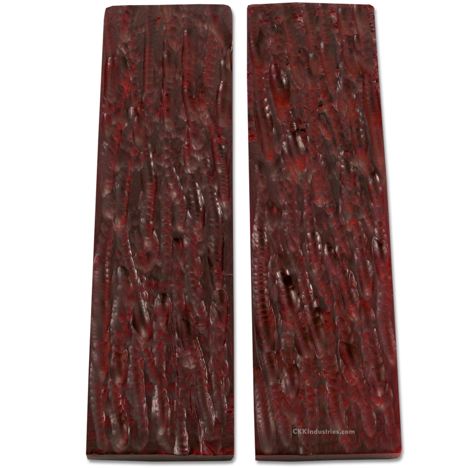 Buffalo Horn - Handle Scale Set - (Stag Jigged) - (Wine Red) - (4.50 X 1.25 X 0.25) 3 Buffalo Horn - Handle Scale Set - (Stag Jigged) - (Wine Red) - (4.50 X 1.25 X 0.25)