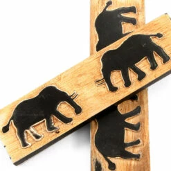 Buffalo Horn - Handle Scale Set - (Unique Elephant Graphic) - (Black/Brown/Tan) - (4.50 X 1.25 X 0. -Knife Kits Sales Shop BUF SCL 45125187 ELEPHANT 1 img3 1500