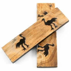 Buffalo Horn - Handle Scale Set - (Unique Ostrich Graphic) - (Black/Brown/Tan) - (4.50 X 1.25 X 0.1 -Knife Kits Sales Shop BUF SCL 45125187 OSTRICH 1 IMG2 1500