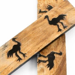 Buffalo Horn - Handle Scale Set - (Unique Ostrich Graphic) - (Black/Brown/Tan) - (4.50 X 1.25 X 0.1 -Knife Kits Sales Shop BUF SCL 45125187 OSTRICH 1 IMG3 1500
