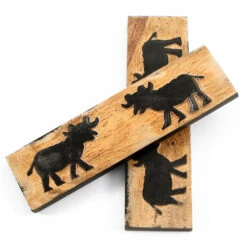 Buffalo Horn - Handle Scale Set - (Unique Ox Graphic) - (Black/Brown/Tan) - (4.50 X 1.25 X 0.187) -Knife Kits Sales Shop BUF SCL 45125187 OX 1 img2 1500