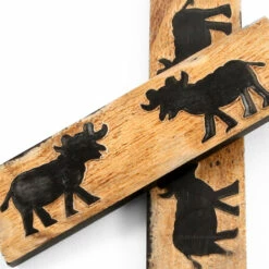 Buffalo Horn - Handle Scale Set - (Unique Ox Graphic) - (Black/Brown/Tan) - (4.50 X 1.25 X 0.187) -Knife Kits Sales Shop BUF SCL 45125187 OX 1 img3 1500