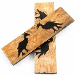 Buffalo Horn - Handle Scale Set - (Unique Peacock Graphic) - (Black/Brown/Tan) - (4.50 X 1.25 X 0.1 -Knife Kits Sales Shop BUF SCL 45125187 PEACOCK 1 img2 1500