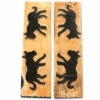 Buffalo Horn - Handle Scale Set - (Unique Wolf Graphic) - (Black/Brown/Tan) - (4.50 X 1.25 X 0.187) -Knife Kits Sales Shop BUF SCL 45125187 WOLF 1 img1 1500