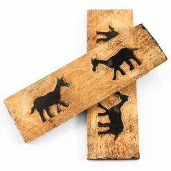 Buffalo Horn - Handle Scale Set - (Unique Donkey Graphic) - (Black/Brown/Tan) - (5.0 X 1.50 X 0.187 -Knife Kits Sales Shop BUF SCL 515187 DONKEY 1 img2 1500