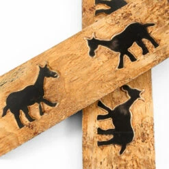 Buffalo Horn - Handle Scale Set - (Unique Donkey Graphic) - (Black/Brown/Tan) - (5.0 X 1.50 X 0.187 -Knife Kits Sales Shop BUF SCL 515187 DONKEY 1 img3 1500