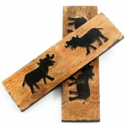 Buffalo Horn - Handle Scale Set - (Unique Ox Graphic) - (Black/Brown/Tan) - (5.0 X 1.50 X 0.187) -Knife Kits Sales Shop BUF SCL 515187 OX 1 img2 1500