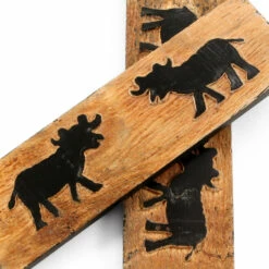 Buffalo Horn - Handle Scale Set - (Unique Ox Graphic) - (Black/Brown/Tan) - (5.0 X 1.50 X 0.187) -Knife Kits Sales Shop BUF SCL 515187 OX 1 img3 1500