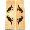 Buffalo Horn - Handle Scale Set - (Unique Parrot Graphic) - (Black/Brown/Tan) - (5.0 X 1.50 X 0.187 -Knife Kits Sales Shop BUF SCL 515187 PARROT 1 img1 1500