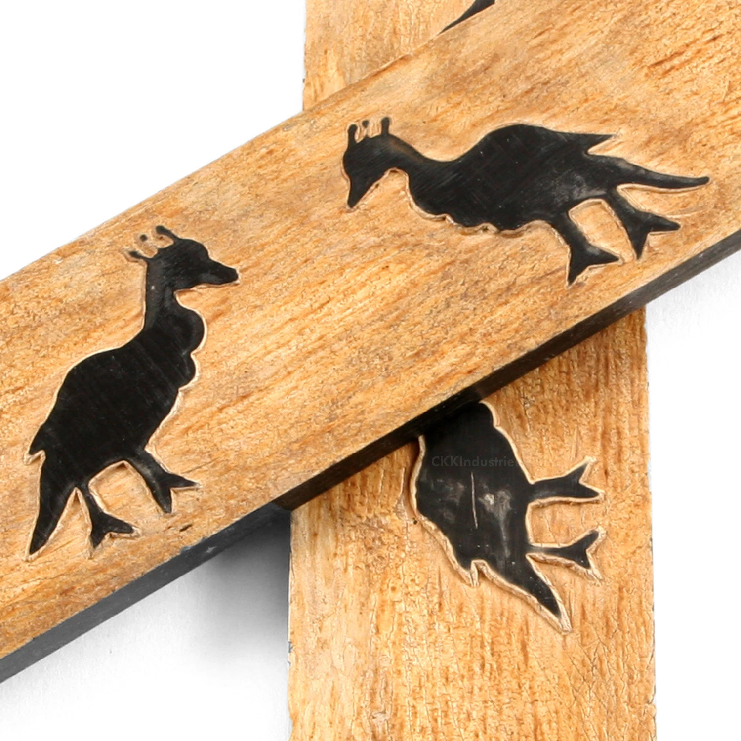 Buffalo Horn - Handle Scale Set - (Unique Peacock Graphic) - (Black/Brown/Tan) - (5.0 X 1.50 X 0.18 5 Buffalo Horn - Handle Scale Set - (Unique Peacock Graphic) - (Black/Brown/Tan) - (5.0 X 1.50 X 0.18 - Image 3