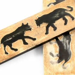 Buffalo Horn - Handle Scale Set - (Unique Wolf Graphic) - (Black/Brown/Tan) - (5.0 X 1.5 X 0.25) -Knife Kits Sales Shop BUF SCL 51525 WOLF 1 ing3 1500