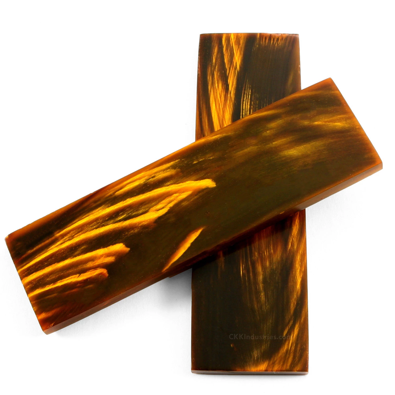 Buffalo Horn - Handle Scale Set - (Flat Top) - (Amber/Brown) - (5.0 X 1.5 X 0.25) 4 Buffalo Horn - Handle Scale Set - (Flat Top) - (Amber/Brown) - (5.0 X 1.5 X 0.25) - Image 2