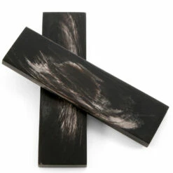 Buffalo Horn - Handle Scale Set - (Flat Top) - (Black/White) - (5.0 X 1.5 X 0.25) -Knife Kits Sales Shop BUF SCL FT 51525 BW 1 img2 1500