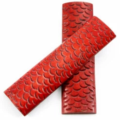 Camel Bone - Handle Scale Set - (Side Jigged) - (Red) - (4.5 X 1.25 X 0.25) -Knife Kits Sales Shop CAM SCL BPSJ 4512525 RED 1 img2 1500
