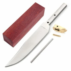 *Clip Point Scout - Hidden Tang - DIY Blade Kit W/Bloodwood Handle Block