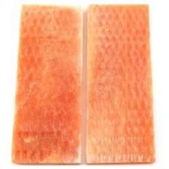 Bone Handle Scale Set - (Cobblestone Jigged) - (Stabilized) - (Coral) - (3.50 X 1.50 X 0.125)