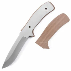 *Drop Point Tactical Combo Knife Kit - DIY Blade Blank W/Walnut Scales -Knife Kits Sales Shop DPTAC95 WALNUT K img3 1500