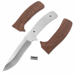 *Drop Point Tactical Combo Knife Kit - DIY Blade Blank W/Wenge Scales