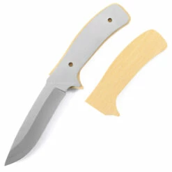 *Drop Point Tactical Combo Knife Kit - DIY Blade Blank W/Yellowheart Scales -Knife Kits Sales Shop DPTAC95 YLWHRT K img3 1500