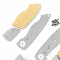 *EV4N1 - Gents Locking Liner Combo Kit - DIY Knife Kit W/Yellowheart Scales -Knife Kits Sales Shop EV4N1 YLWHRT K img4 1500