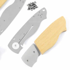 *EV4N1 - Gents Locking Liner Combo Kit - DIY Knife Kit W/Yellowheart Scales -Knife Kits Sales Shop EV4N1 YLWHRT K img5 1500