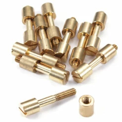 Hidden Bolt Fasteners - For Knife Handles - (.312HD X .140SD X 1.2L) - Brass - (10 Pk)
