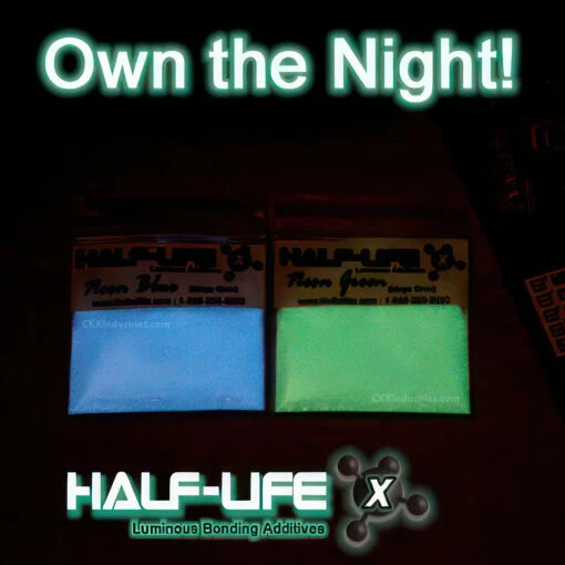 Half-life X - Glowing Epoxy Additive - (Neon Green) 1 Half-life X - Glowing Epoxy Additive - (Neon Green) -Knife Kits Sales Shop HLBA NG img1 1500