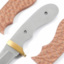 Utility Hunter Combo Knife Kit - DIY Blade Blank W/Brass Guard & Lacewood Scales -Knife Kits Sales Shop KCD KKBL016 H LACEWD img3 1500
