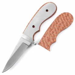 Utility Hunter Combo Knife Kit - DIY Blade Blank W/Brass Guard & Lacewood Scales -Knife Kits Sales Shop KCD KKBL016 H LACEWD img4 1500