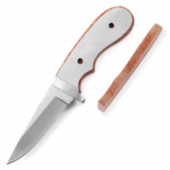 Utility Hunter Combo Knife Kit - DIY Blade Blank W/Brass Guard & Lacewood Scales -Knife Kits Sales Shop KCD KKBL016 H LACEWD img6 1500