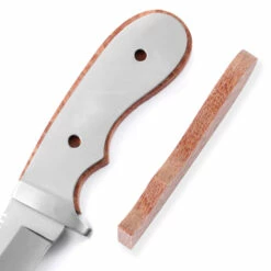 Utility Hunter Combo Knife Kit - DIY Blade Blank W/Brass Guard & Lacewood Scales -Knife Kits Sales Shop KCD KKBL016 H LACEWD img7 1500