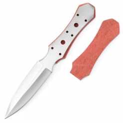 *Boot Dagger Fixed Blade Combo Knife Kit - DIY Blade Blank W/Bloodwood Scales & Pinstock -Knife Kits Sales Shop KK459BL BLDWD K img3 1500