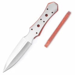 *Boot Dagger Fixed Blade Combo Knife Kit - DIY Blade Blank W/Bloodwood Scales & Pinstock -Knife Kits Sales Shop KK459BL BLDWD K img5 1500