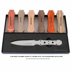 *Boot Dagger Fixed Blade Combo Knife Kit - DIY Blade Blank W/Bloodwood Scales & Pinstock -Knife Kits Sales Shop KK459BL BLDWD K img8 1500