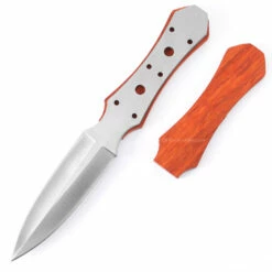 *Boot Dagger Fixed Blade Combo Knife Kit - DIY Blade Blank W/Padauk Scales & Pinstock -Knife Kits Sales Shop KK459BL PADAUK K img3 1500