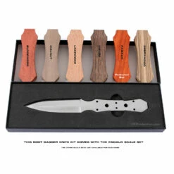 *Boot Dagger Fixed Blade Combo Knife Kit - DIY Blade Blank W/Padauk Scales & Pinstock -Knife Kits Sales Shop KK459BL PADAUK K img8 1500