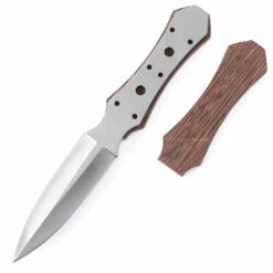 *Boot Dagger Fixed Blade Combo Knife Kit - DIY Blade Blank W/Wenge Scales & Pinstock -Knife Kits Sales Shop KK459BL WENGE K img3 1500