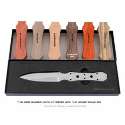 *Boot Dagger Fixed Blade Combo Knife Kit - DIY Blade Blank W/Wenge Scales & Pinstock -Knife Kits Sales Shop KK459BL WENGE K img8 1500