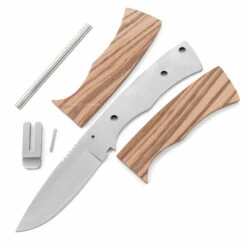 *Full Tang Hunter - DIY Knife Kit W/Zebrawood Handle Scales (pre-machined)