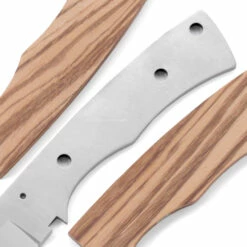 *Full Tang Hunter - DIY Knife Kit W/Zebrawood Handle Scales (pre-machined) -Knife Kits Sales Shop KK545BL ZEBRAWD img3 1500