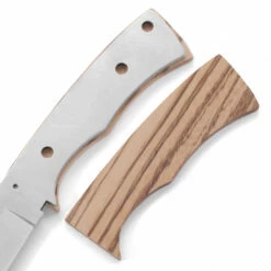 *Full Tang Hunter - DIY Knife Kit W/Zebrawood Handle Scales (pre-machined) -Knife Kits Sales Shop KK545BL ZEBRAWD img4 1500
